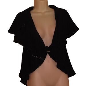 Romeo & Juliet Couture Size S Black Shawl Collar Sweater Vest